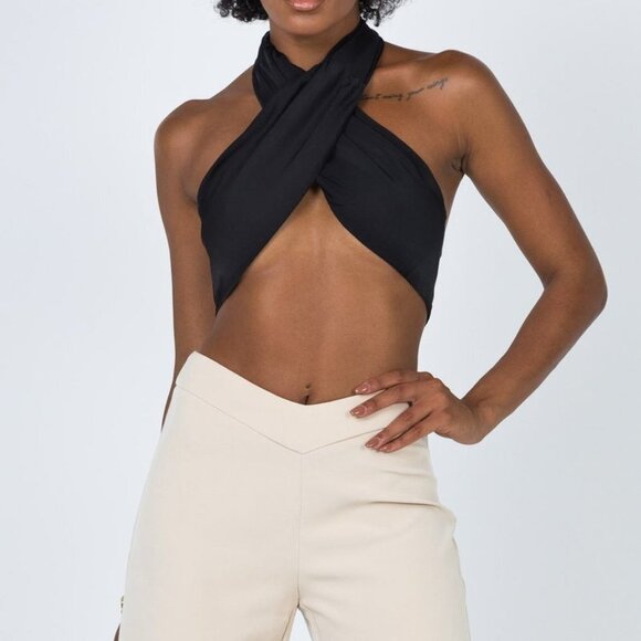 #7❤️ NWOT GIRLS NIGHT WRAP TOP IN BLACK - Picture 3 of 5